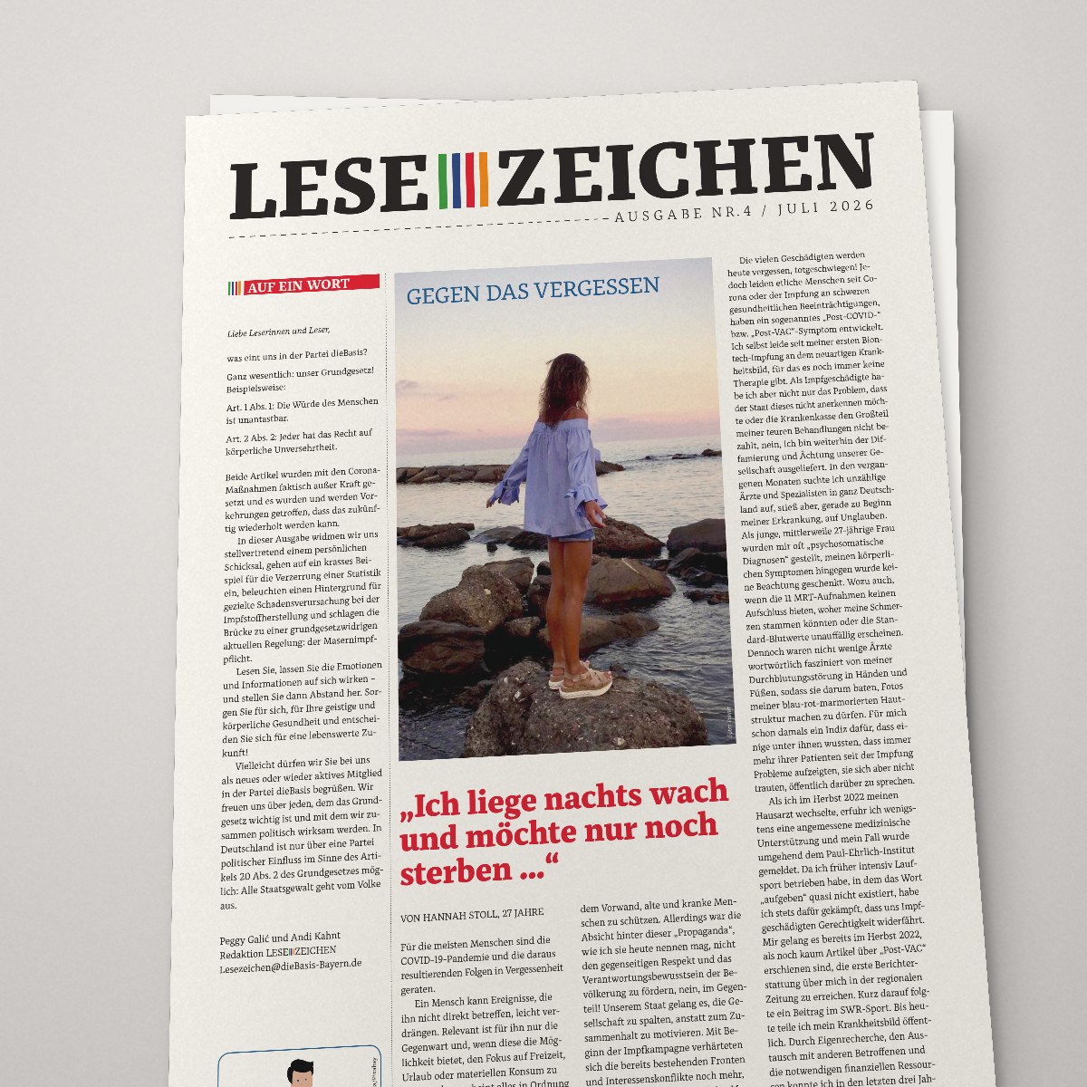 Titelseite der LESEZEICHEN Ausgabe Nr. 4 vom Juli 2026